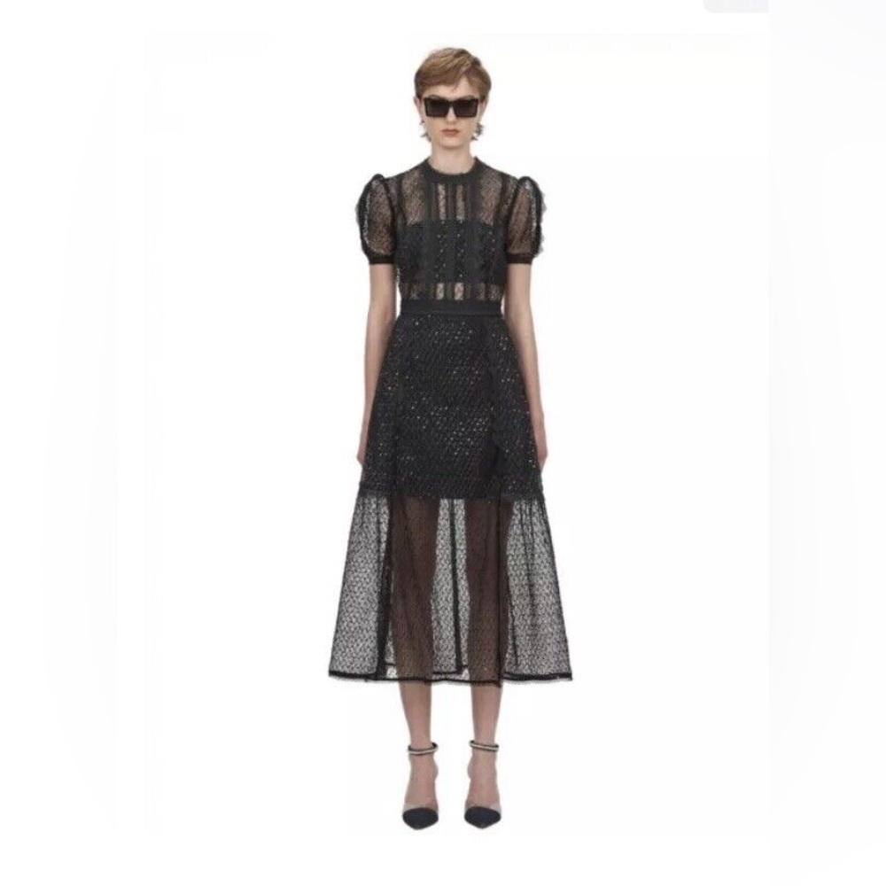 Self-Portrait Sequin Midi Dress